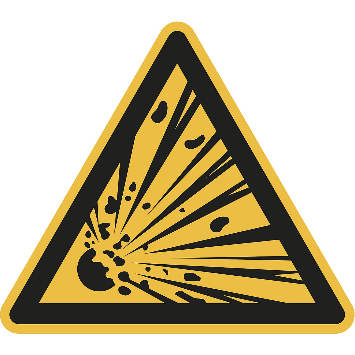 Hazard signs, hazard: explosive material, pack of 10, film, leg length 100 mm.