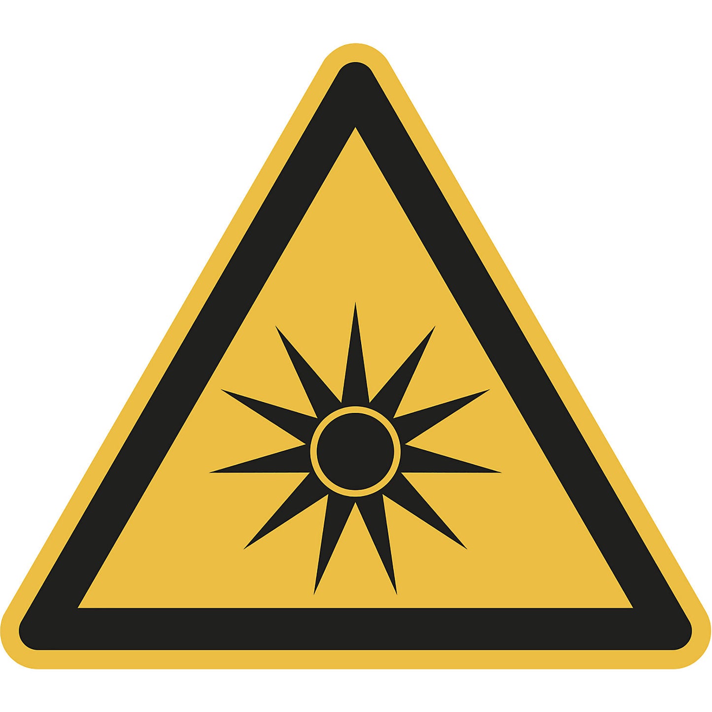 Hazard signs, hazard: optical radiation, pack of 10, film, leg length 200 mm.