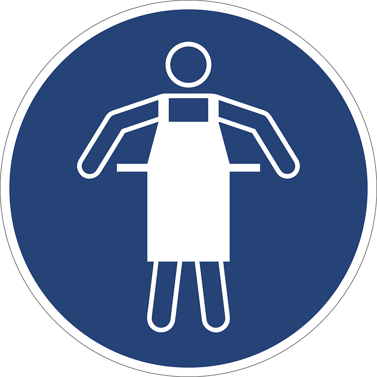 Mandatory signs, use protective apron, pack of 10, film, Ø 100 mm.