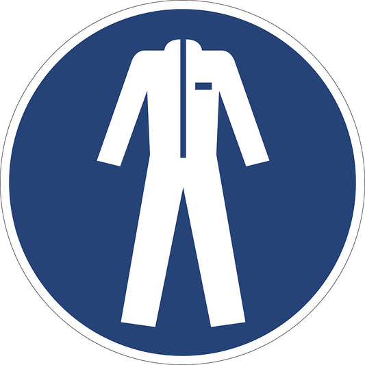 Mandatory signs, wear protective clothing, pack of 10, film, Ø 100 mm.