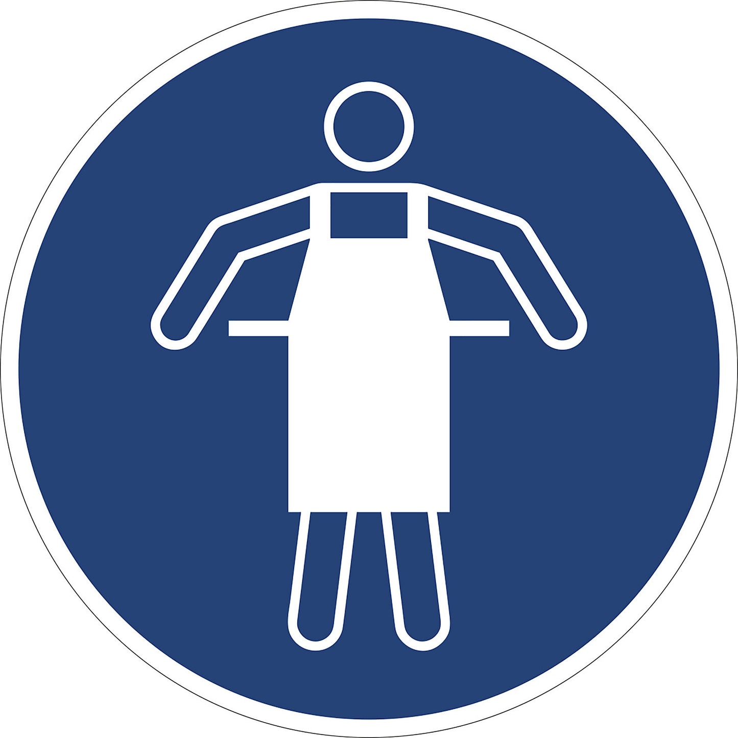 Mandatory signs, use protective apron, pack of 10, film, Ø 200 mm.