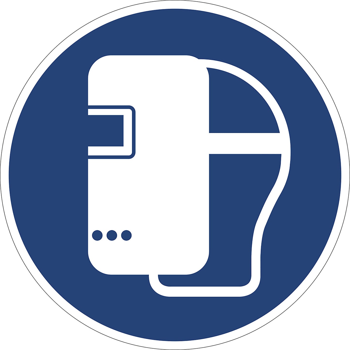 Mandatory signs, wear welding mask, pack of 10, film, Ø 200 mm.