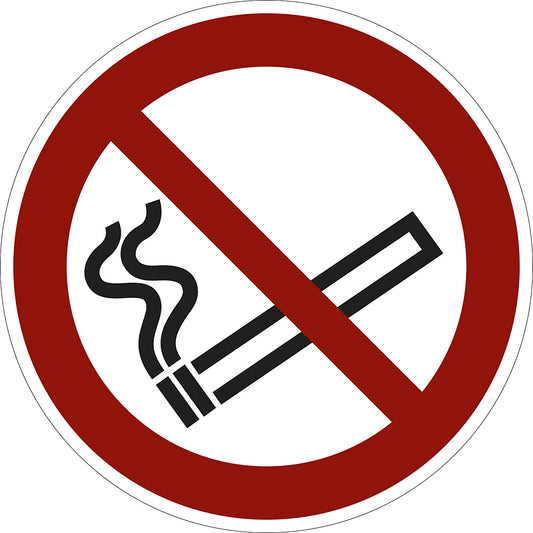 Prohibition sign, no smoking, pack of 10, film, Ø 100 mm.