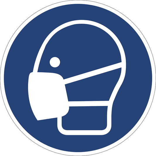 Mandatory signs, use light breathing protection, pack of 10, film, Ø 100 mm.