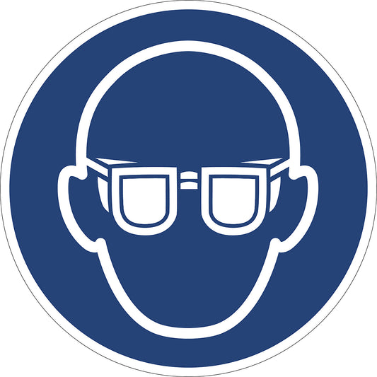 Mandatory signs, wear eye protection, pack of 10, plastic, Ø 200 mm.