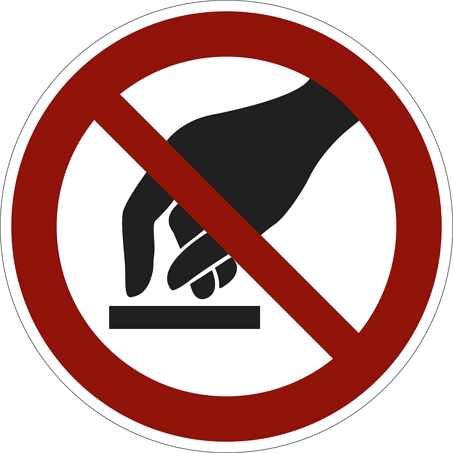 Prohibition sign, do not touch, pack of 10, film, Ø 100 mm.