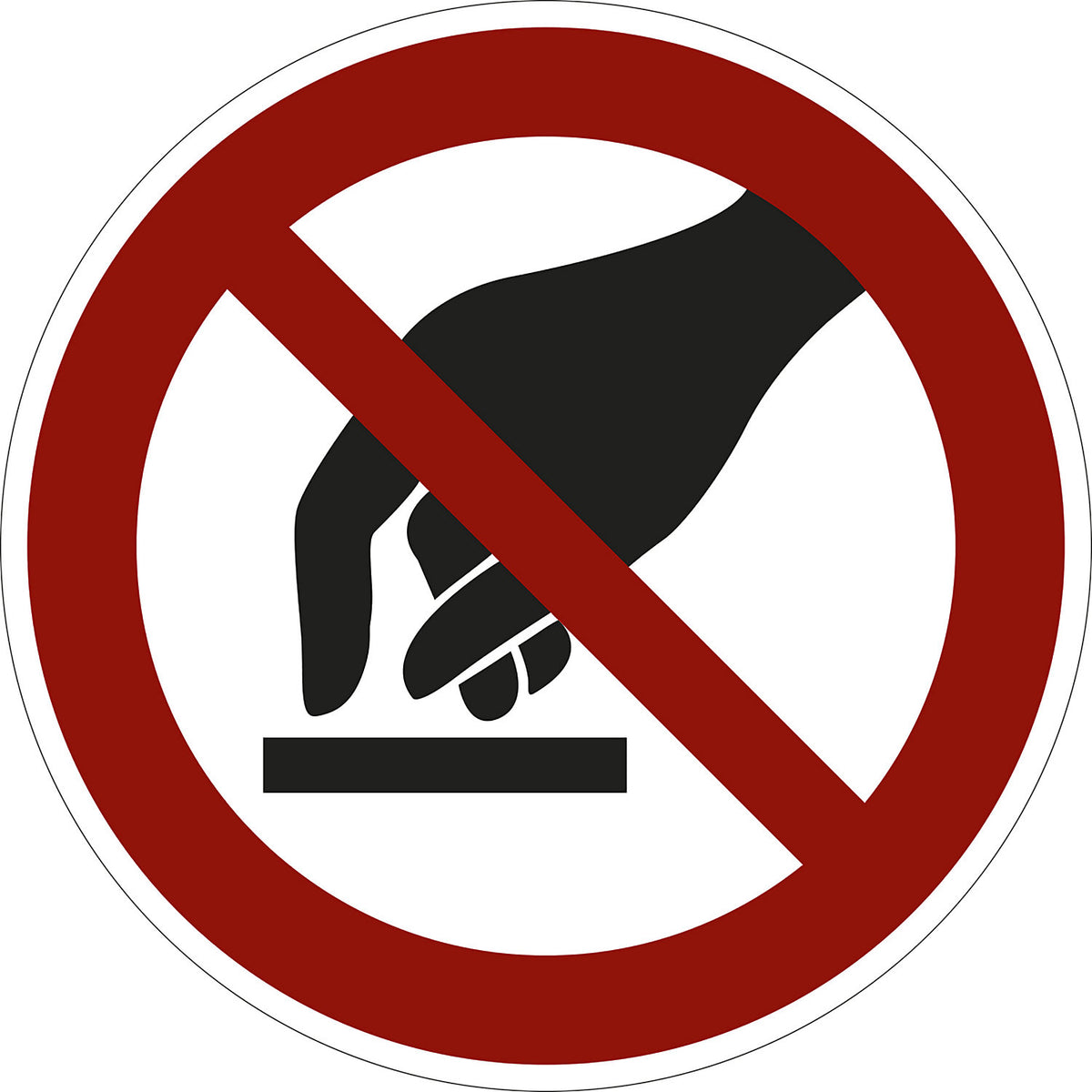 Prohibition sign, do not touch, pack of 10, film, Ø 100 mm.