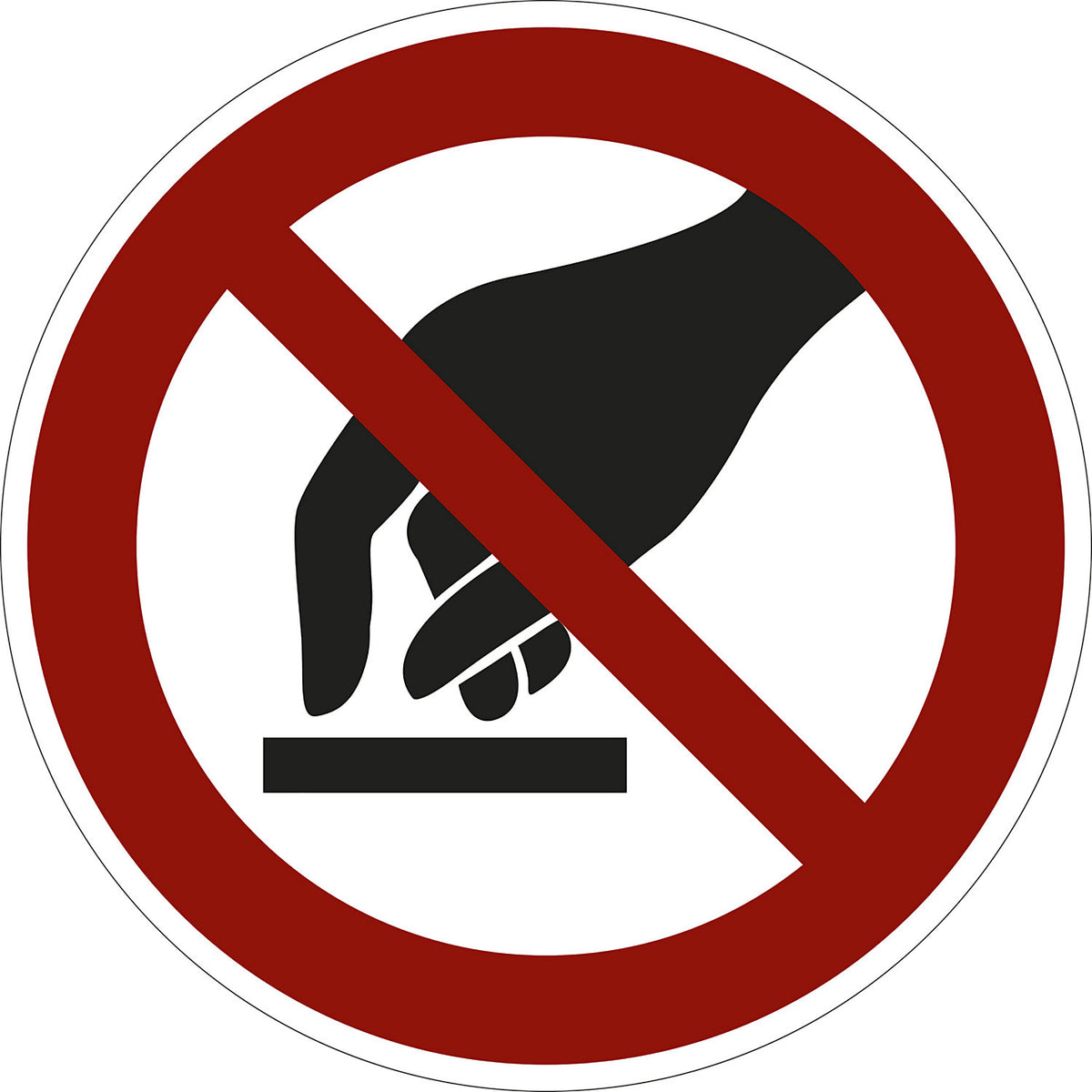 Prohibition sign, do not touch, pack of 10, aluminium, Ø 200 mm.