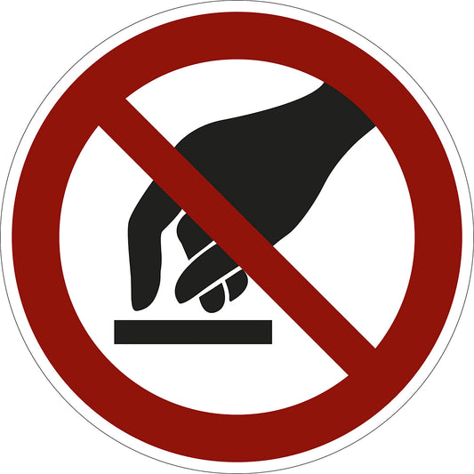 Prohibition sign, do not touch, pack of 10, aluminium, Ø 200 mm.