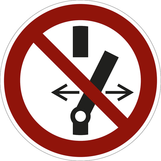 Prohibition sign, do not alter the state of the switch, pack of 10, film, Ø 100 mm.