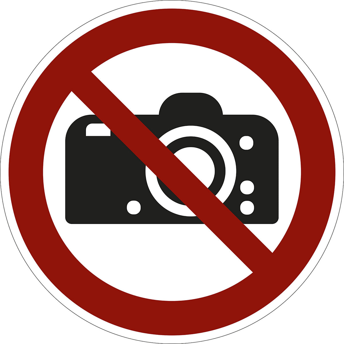 Prohibition sign, no photography, pack of 10, plastic, Ø 200 mm.