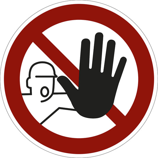 Prohibition sign, no access for unauthorised persons, pack of 10, plastic, Ø 200 mm.