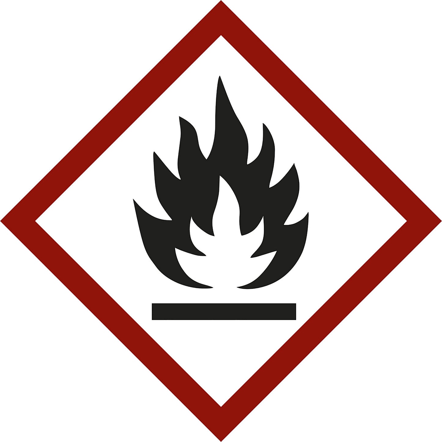 Hazardous materials label, flame, pack of 10, film, 105 x 105 mm.