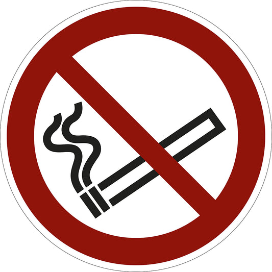 Prohibition sign, no smoking, pack of 10, aluminium, Ø 200 mm.