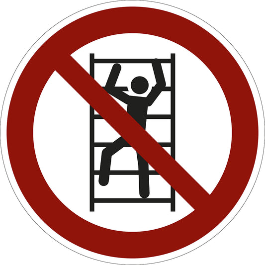 Prohibition sign, no climbing, pack of 10, film, Ø 200 mm.