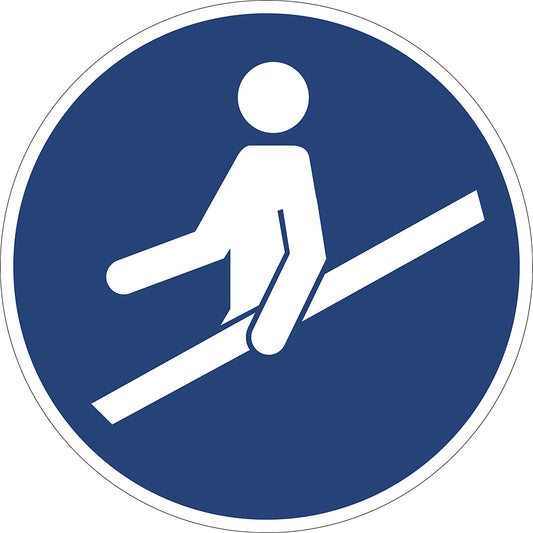 Mandatory signs, use railing, pack of 10, plastic, Ø 200 mm.