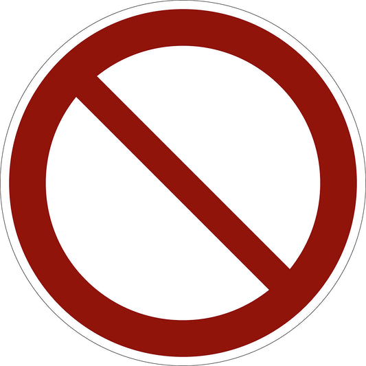 Prohibition sign, general prohibition sign, pack of 10, film, Ø 200 mm.