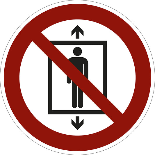 Prohibition sign, use passenger transport, pack of 10, film, Ø 200 mm.