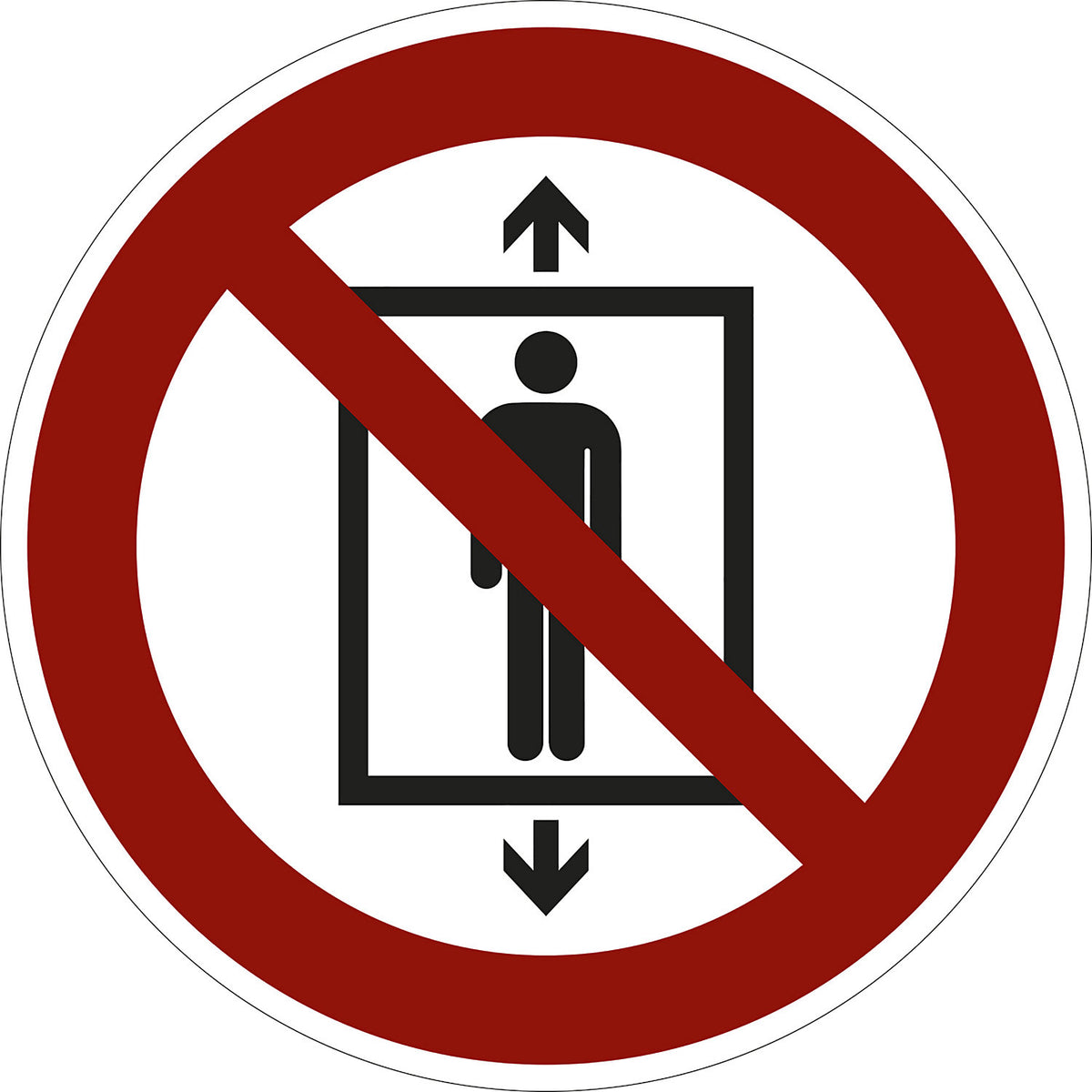 Prohibition sign, use passenger transport, pack of 10, film, Ø 200 mm.