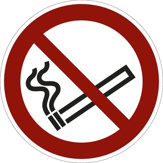 Prohibition sign, no smoking, pack of 10, plastic, Ø 100 mm.