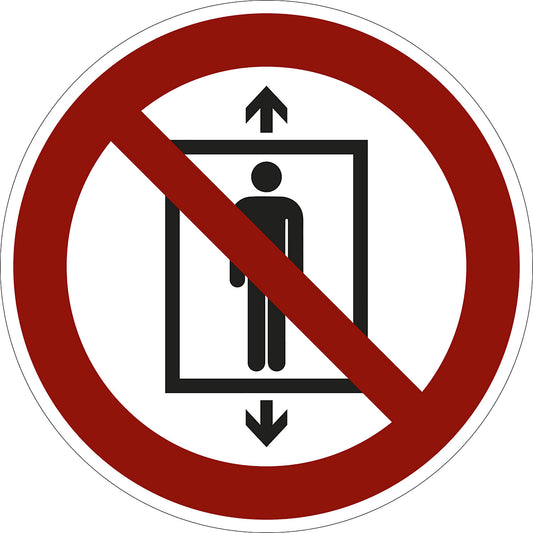 Prohibition sign, use passenger transport, pack of 10, film, Ø 100 mm.