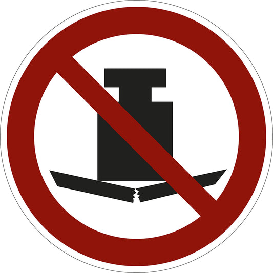 Prohibition sign, no heavy loads, pack of 10, film, Ø 100 mm.
