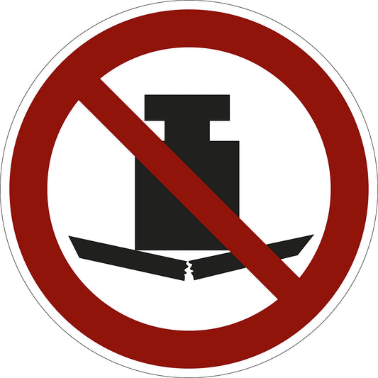 Prohibition sign, no heavy loads, pack of 10, film, Ø 200 mm.