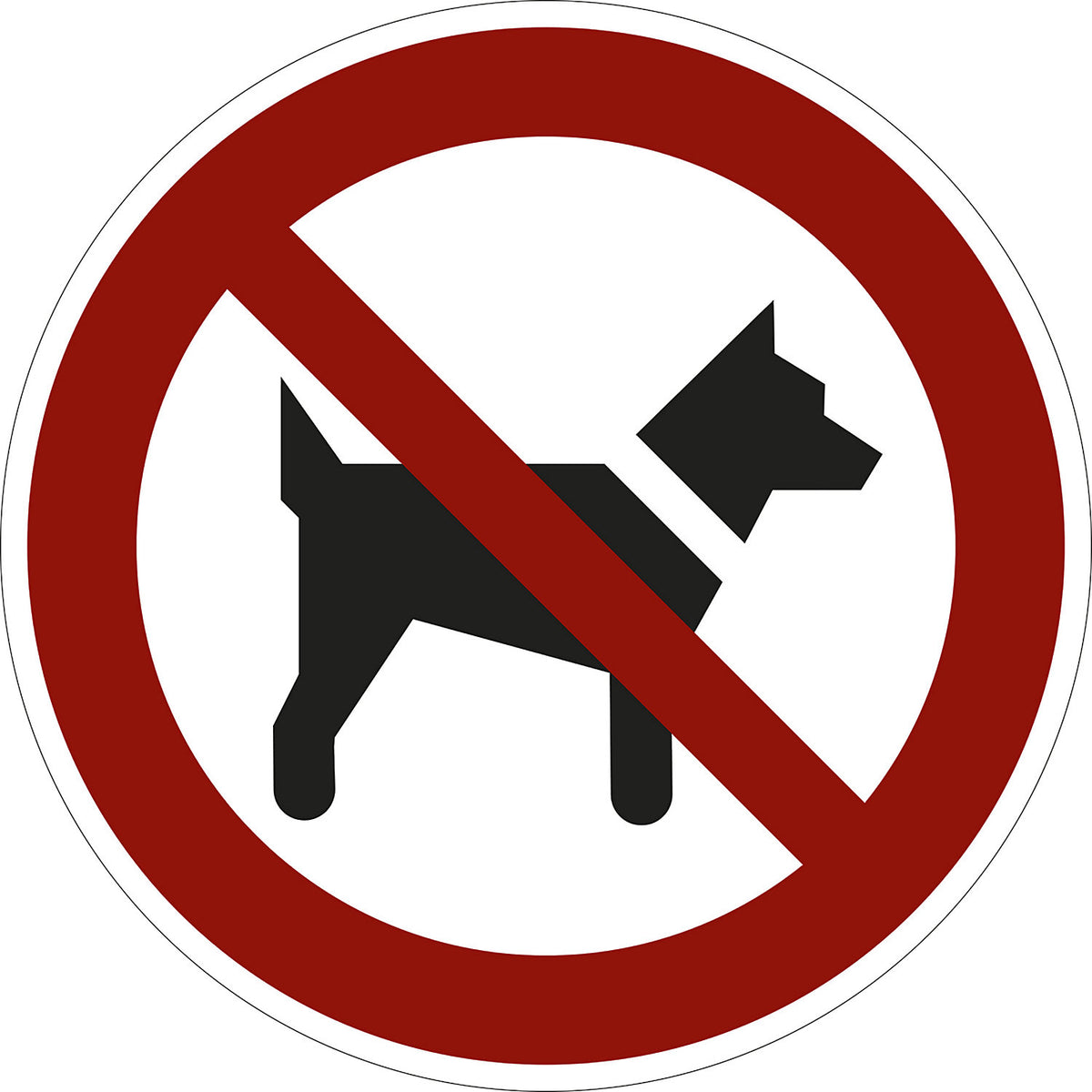 Prohibition sign, no dogs, pack of 10, plastic, Ø 200 mm.