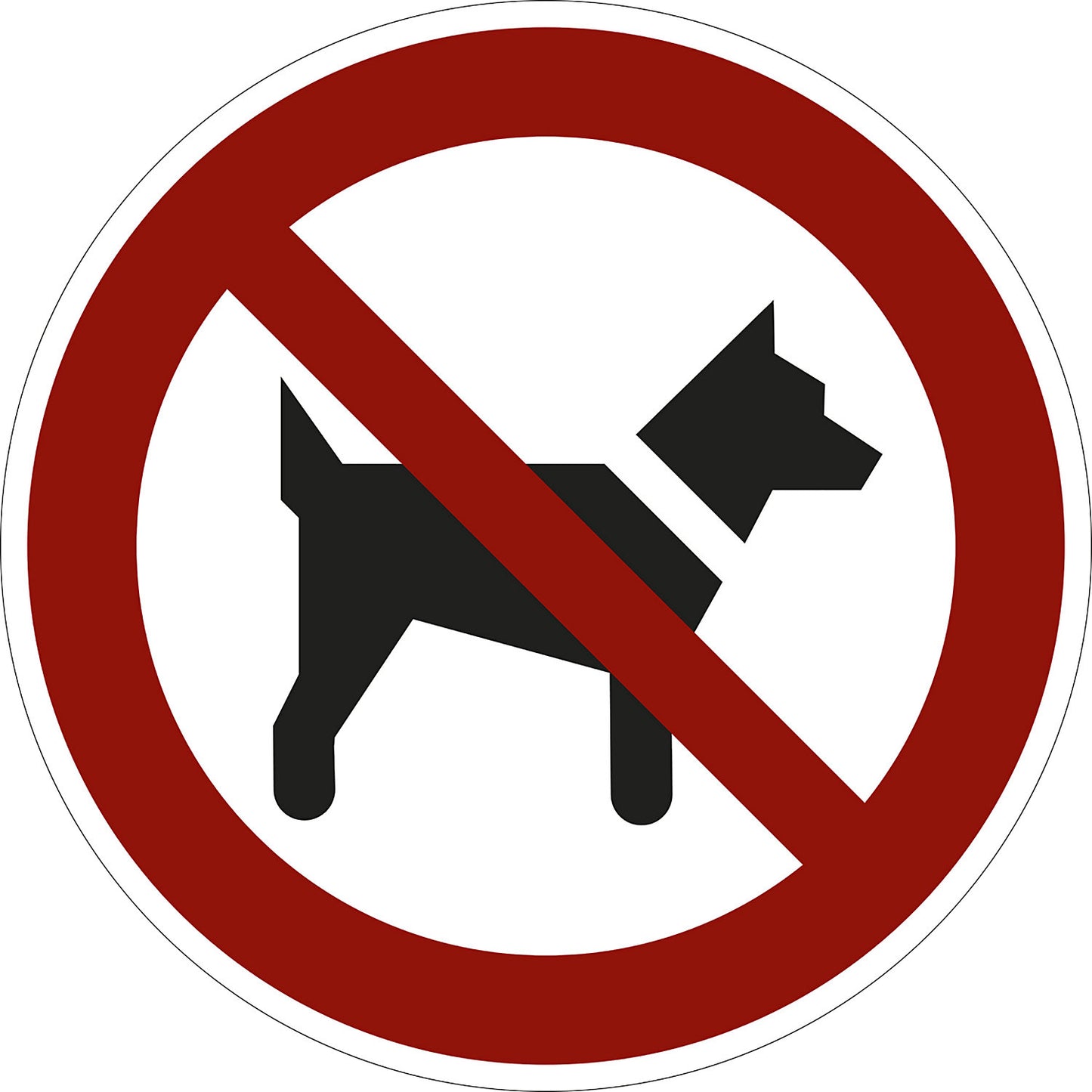 Prohibition sign, no dogs, pack of 10, plastic, Ø 200 mm.
