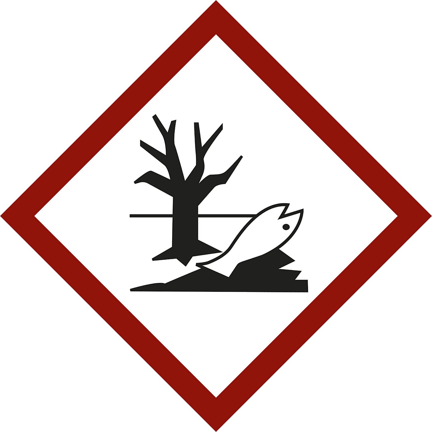Hazardous materials label, environmental hazard, pack of 10, film, 105 x 105 mm.