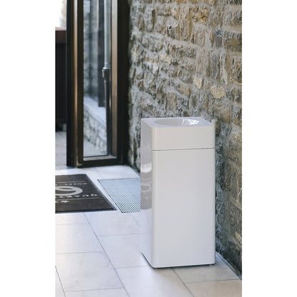 Waste collector, steel, flame-extinguishing, capacity 42 l, WxHxD 350 x 760 x 350 mm, white.