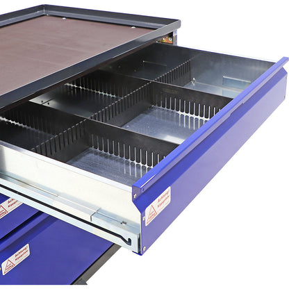 Drawer division, 1 longitudinal and 2 cross dividers, made of plastic.