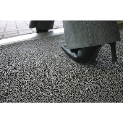 Entrance matting, flame resistant, width 1200 mm, sold by the metre, grey.