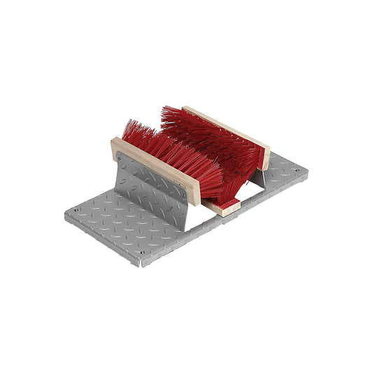 Shoe cleaner, made of ribbed steel sheet metal, LxWxH 590 x 290 x 170 mm.