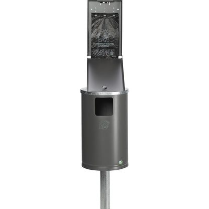 Dog waste bin, capacity 30 l, HxWxD 2000 x 350 x 480 mm, silver grey.