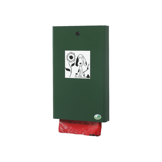 Doggy bag dispenser, HxWxD 430 x 265 x 60 mm, moss green.