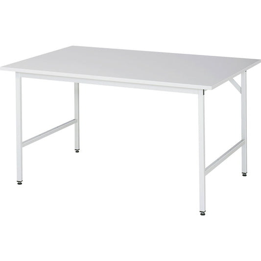 Work table ESD worktop, height 800 - 850 mm, frame feet WxD 30 x 30 mm, WxD 1500 x 1000 mm.