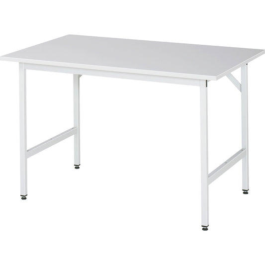 Work table ESD worktop, height 800 - 850 mm, frame feet WxD 30 x 30 mm, WxD 1250 x 800 mm.