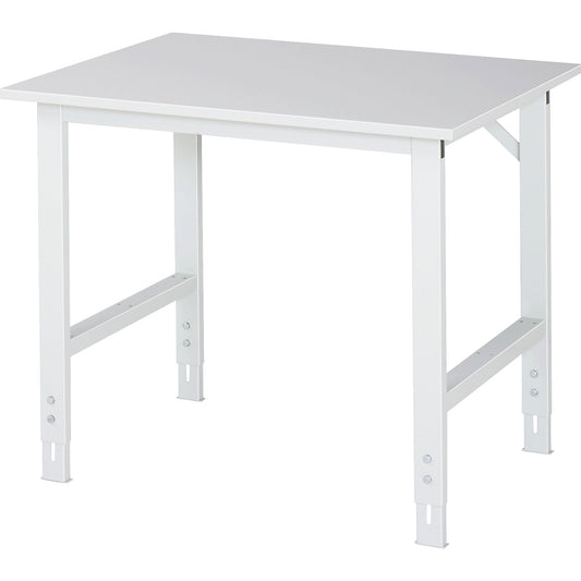 Work table ESD worktop, height 800 - 850 mm, frame feet WxD 60 x 30 mm, WxD 1000 x 800 mm.