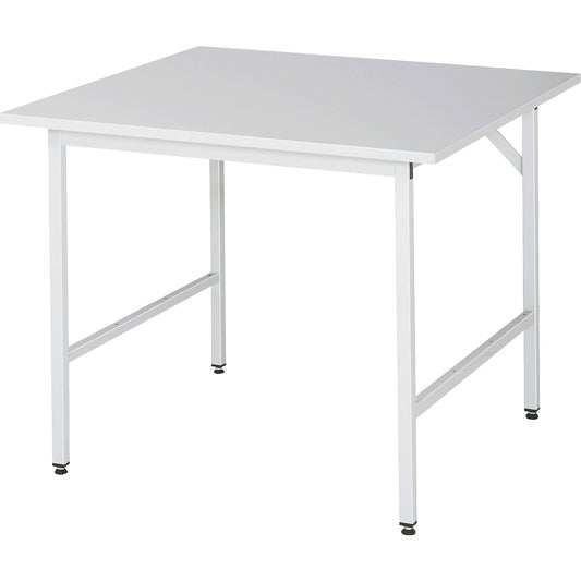 Work table ESD worktop, height 800 - 850 mm, frame feet WxD 30 x 30 mm, WxD 1000 x 800 mm.