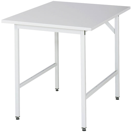 Work table ESD worktop, height 800 - 850 mm, frame feet WxD 30 x 30 mm, WxD 750 x 1000 mm.