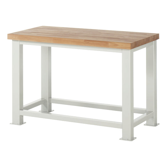 Heavy duty workbench, worktop thickness 50 mm, WxD 1250 x 700 mm.