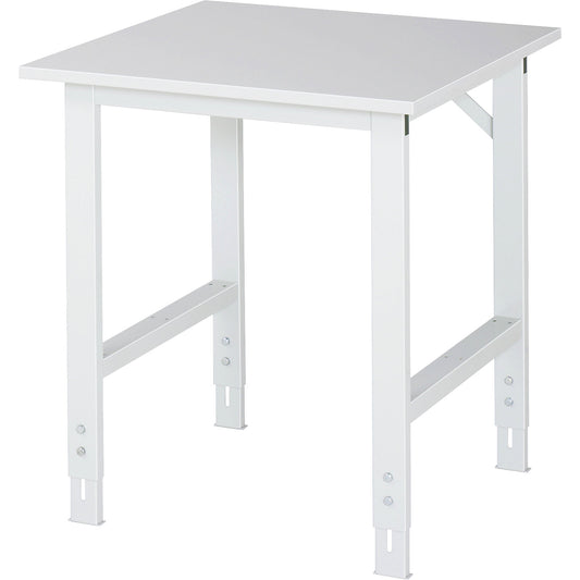 Work table ESD worktop, height 800 - 850 mm, frame feet WxD 60 x 30 mm, WxD 750 x 800 mm.