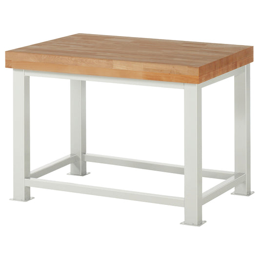 Heavy duty workbench, worktop thickness 100 mm, WxD 1250 x 900 mm.
