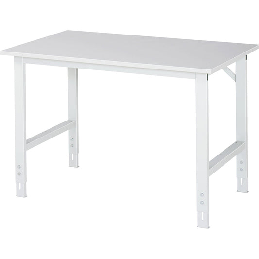 Work table ESD worktop, height 800 - 850 mm, frame feet WxD 60 x 30 mm, WxD 1250 x 800 mm.