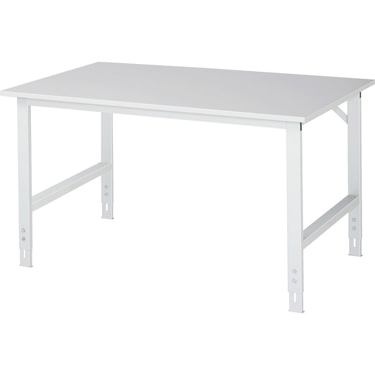 Work table ESD worktop, height 800 - 850 mm, frame feet WxD 60 x 30 mm, WxD 1500 x 1000 mm.