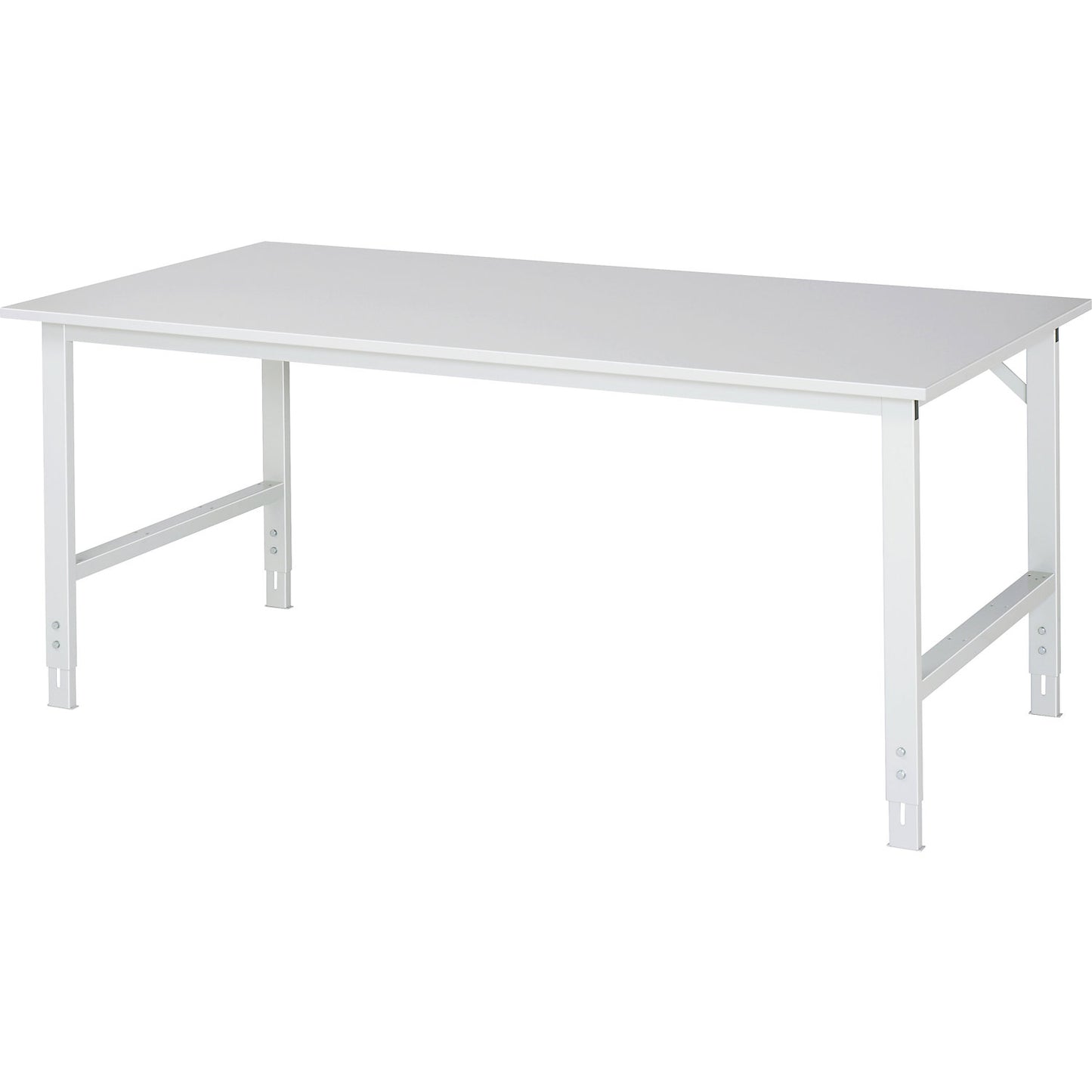 Work table ESD worktop, height 800 - 850 mm, frame feet WxD 60 x 30 mm, WxD 2000 x 1000 mm.