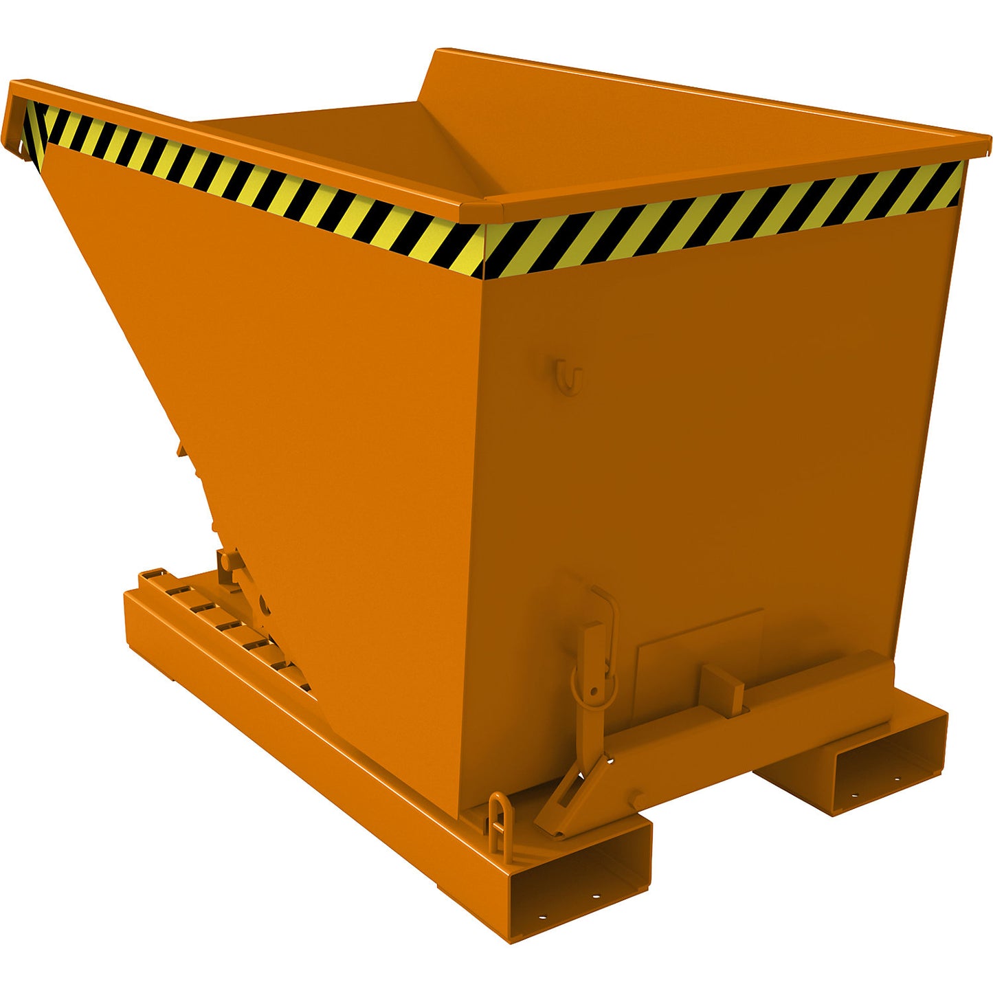 Tilting skip incl. roll-off mechanism, capacity 0.3 m³, LxWxH 1260 x 770 x 835 mm, orange.