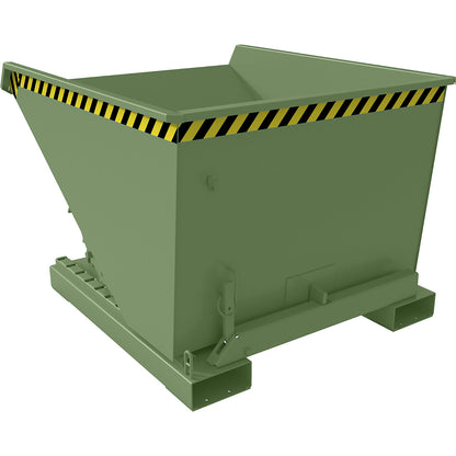 Tilting skip incl. roll-off mechanism, capacity 0.6 m³, LxWxH 1260 x 1070 x 835 mm, green.