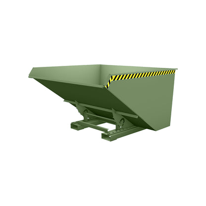 Tilting skip incl. roll-off mechanism, capacity 2.1 m³, LxWxH 1720 x 1870 x 1103 mm, green.